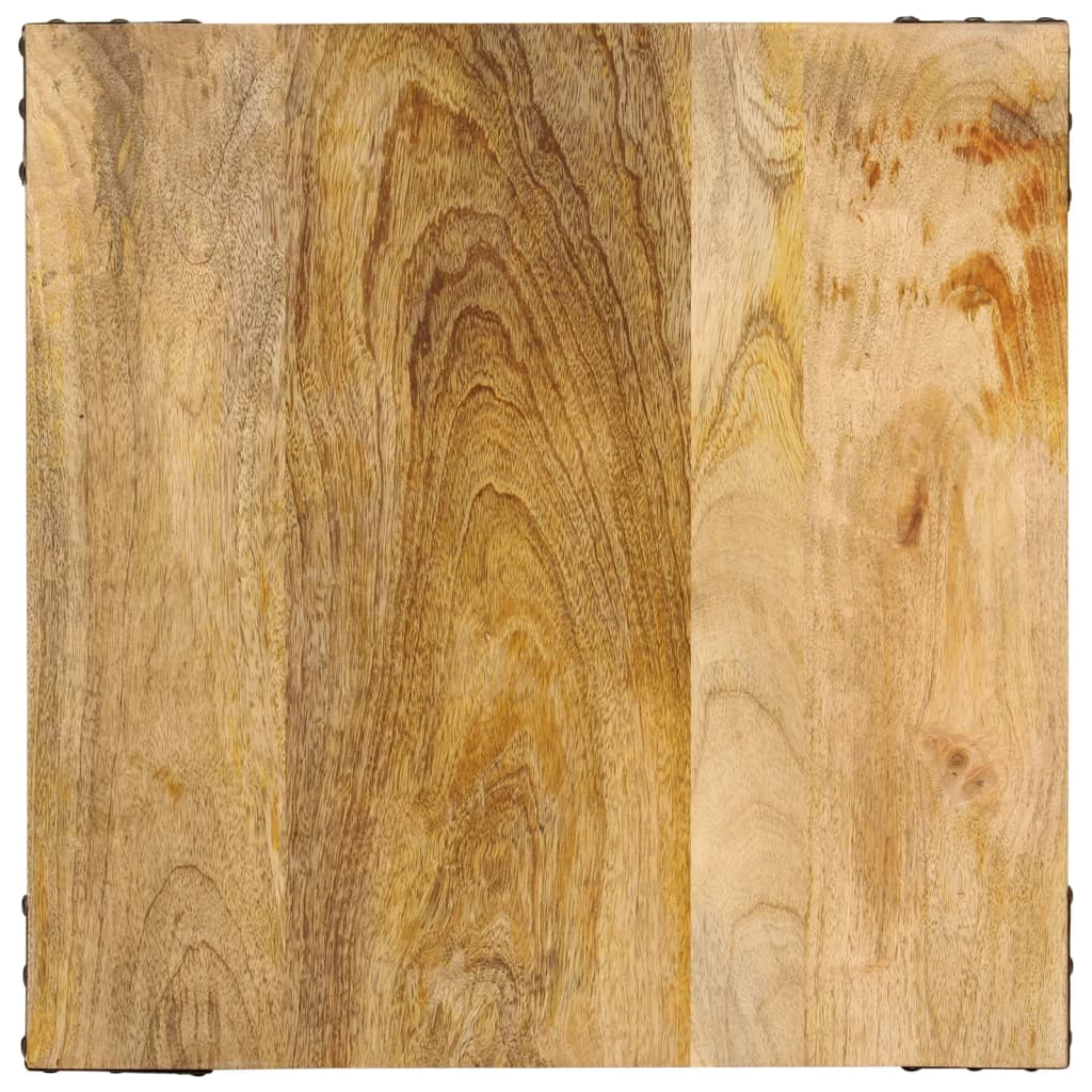 Tavolino 45x45x50cm in Legno Massello di Mango e Ferro