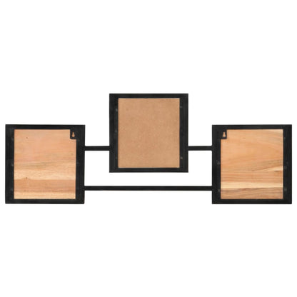 Appendiabiti a Parete 90x1x35 cm Legno Massello Acacia e Ferro