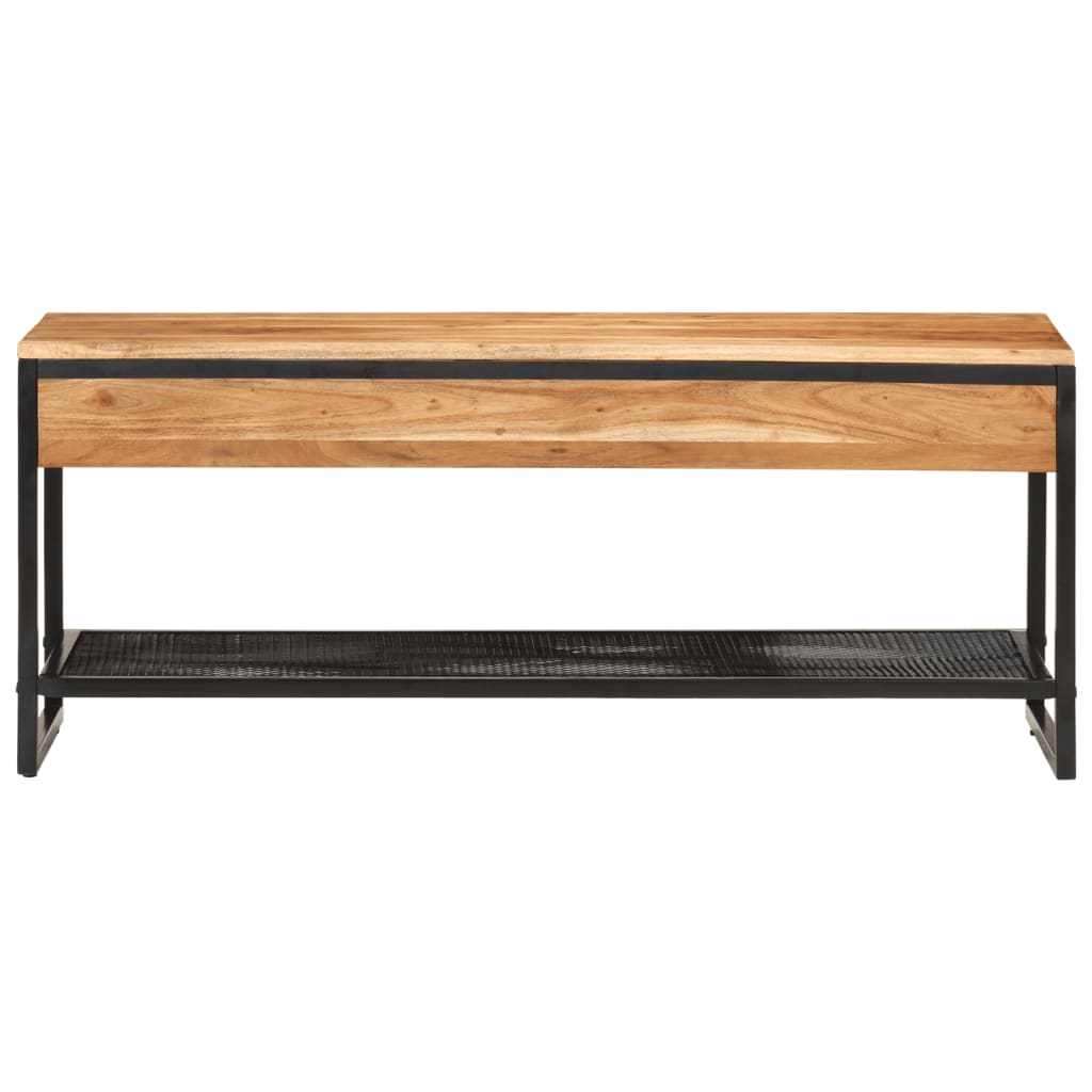 Panca da Giardino 110x35x45 cm Legno Massello di Acacia e Ferro