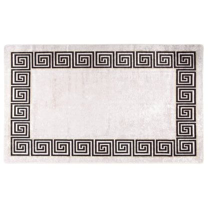 Tappeto Lavabile Bianco e Nero 150x230 cm Antiscivolo