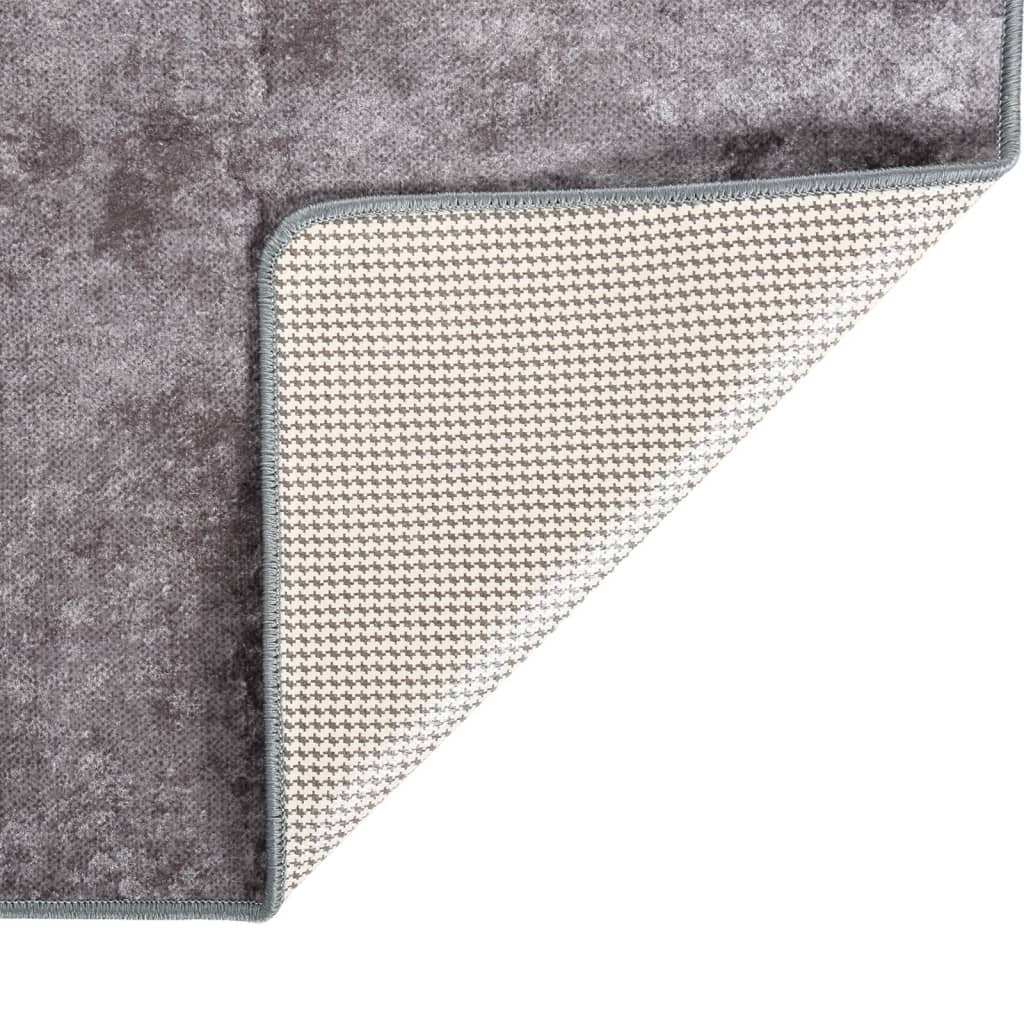 Tappeto Lavabile Grigio 120x170 cm Antiscivolo