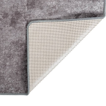Tappeto Lavabile Grigio 120x170 cm Antiscivolo