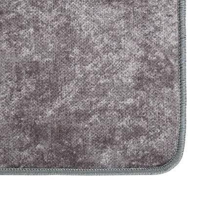 Tappeto Lavabile Grigio 120x170 cm Antiscivolo