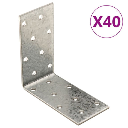 Staffe Angolari 40 pz 2 mm 80x40x80 mm Acciaio Zincato