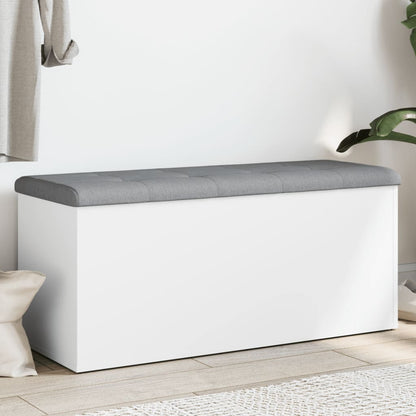 Panca Portaoggetti Bianca 102x42x45 cm in Legno Multistrato