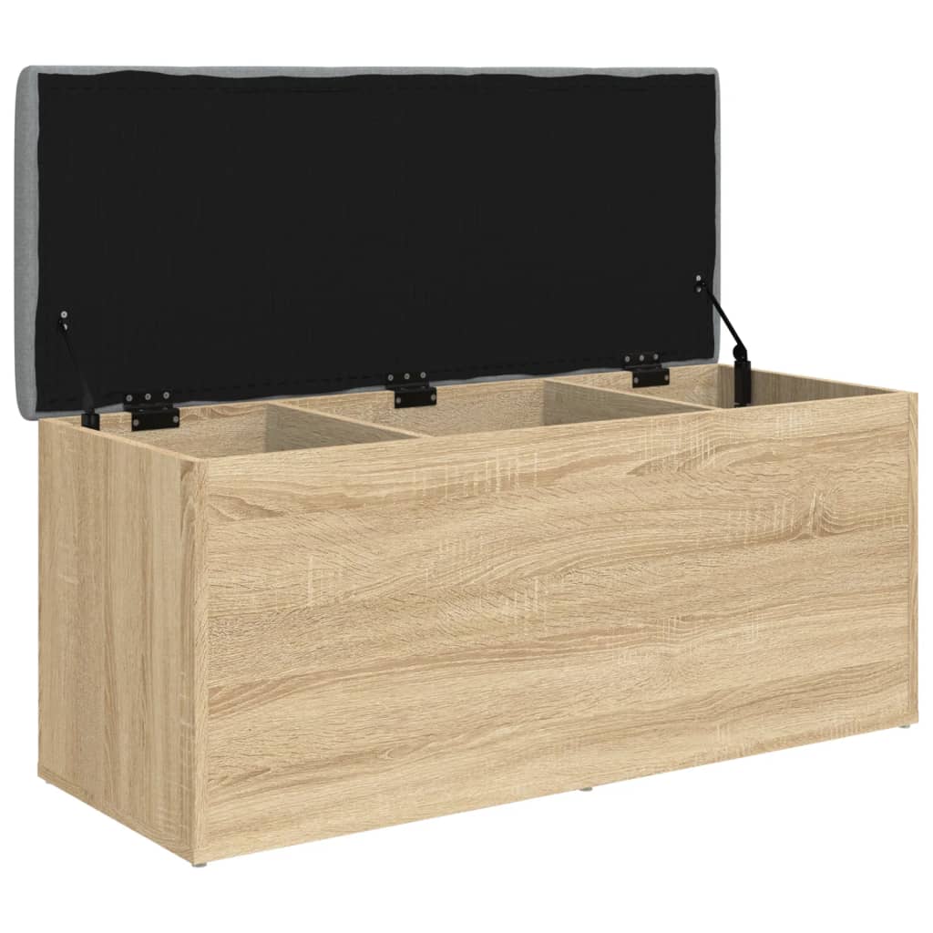 Panca Portaoggetti Rovere Sonoma 102x42x45 cm Legno Multistrato