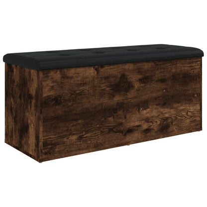 Panca Portaoggetti Rovere Fumo 102x42x45 cm Legno Multistrato