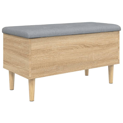 Panca Portaoggetti Rovere Sonoma 82x42x46 cm Legno Multistrato