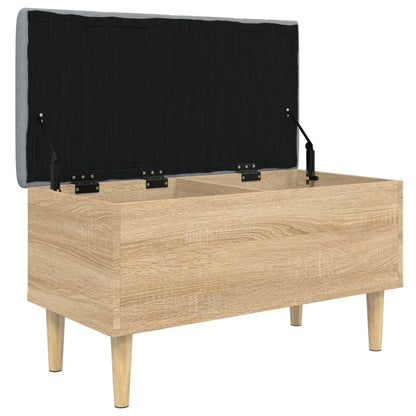 Panca Portaoggetti Rovere Sonoma 82x42x46 cm Legno Multistrato
