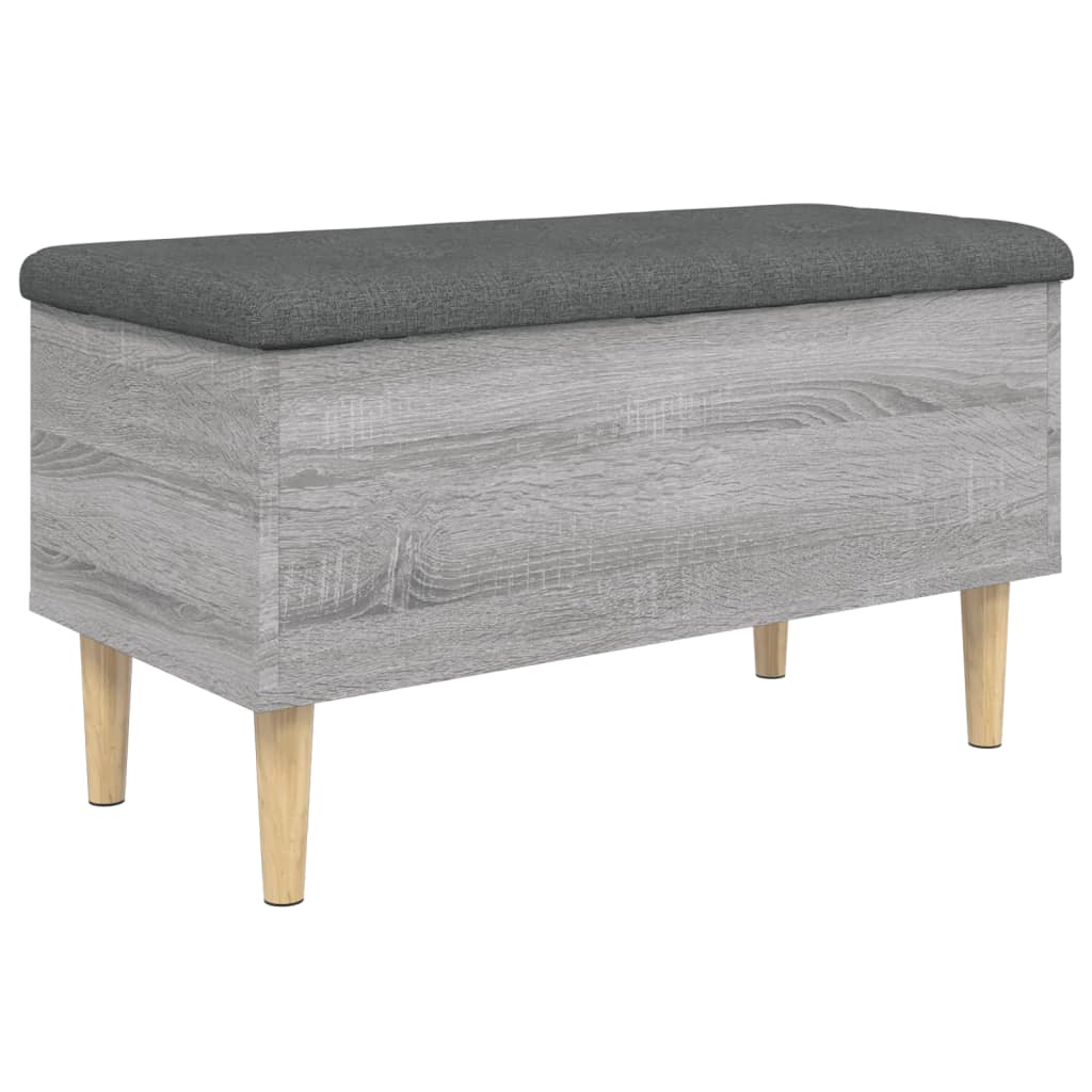 Panca Portaoggetti Grigio Sonoma 82x42x46 cm Legno Multistrato