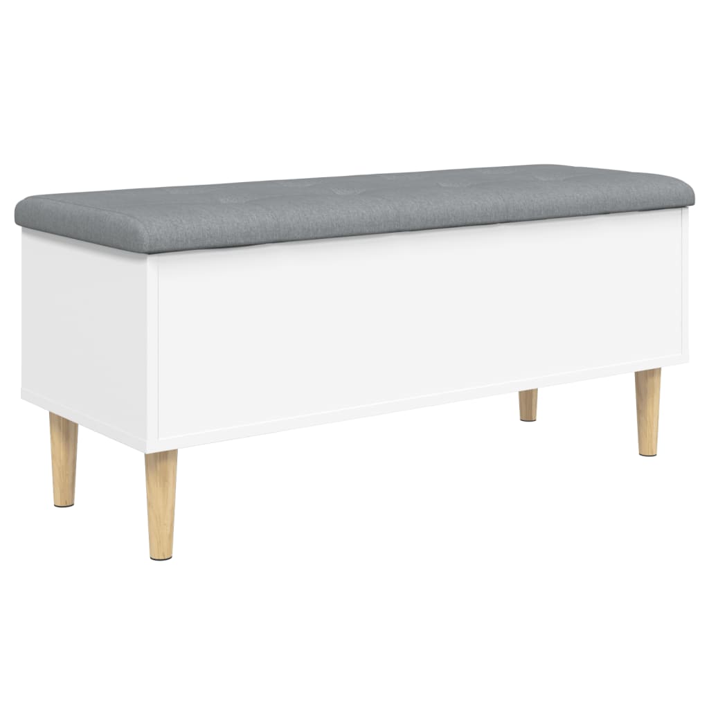 Panca Portaoggetti Bianca 102x42x46 cm in Legno Multistrato