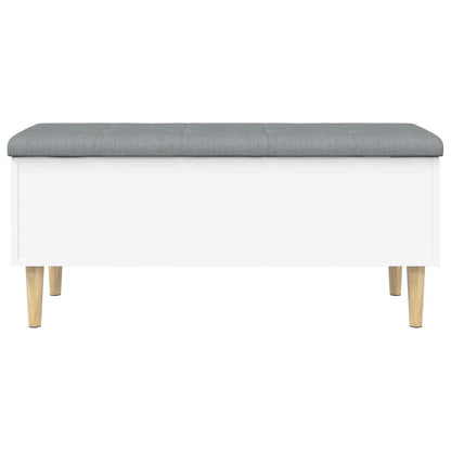 Panca Portaoggetti Bianca 102x42x46 cm in Legno Multistrato