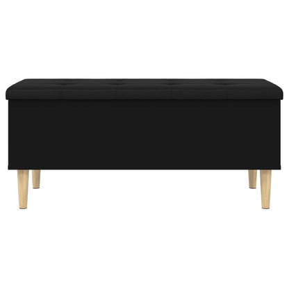 Panca Portaoggetti Nera 102x42x46 cm in Legno Multistrato