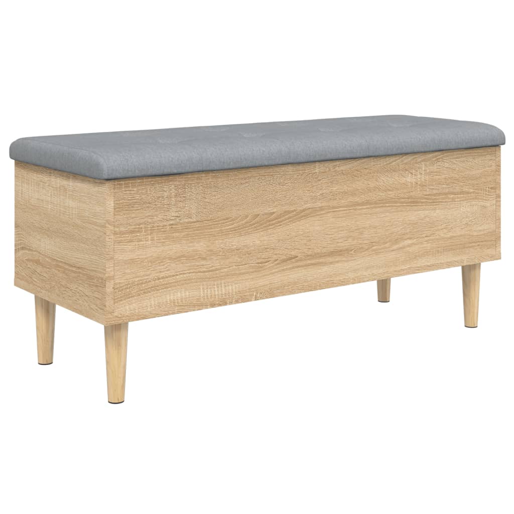 Panca Portaoggetti Rovere Sonoma 102x42x46 cm Legno Multistrato