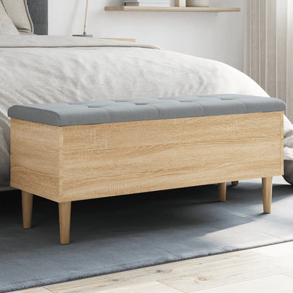 Panca Portaoggetti Rovere Sonoma 102x42x46 cm Legno Multistrato