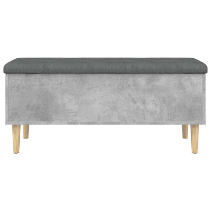 Panca Portaoggetti Grigio Cemento 102x42x46cm Legno Multistrato