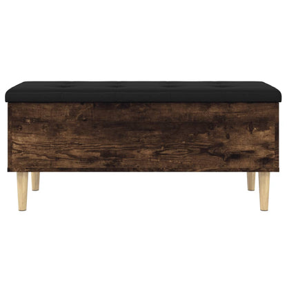 Panca Portaoggetti Rovere Fumo 102x42x46 cm Legno Multistrato