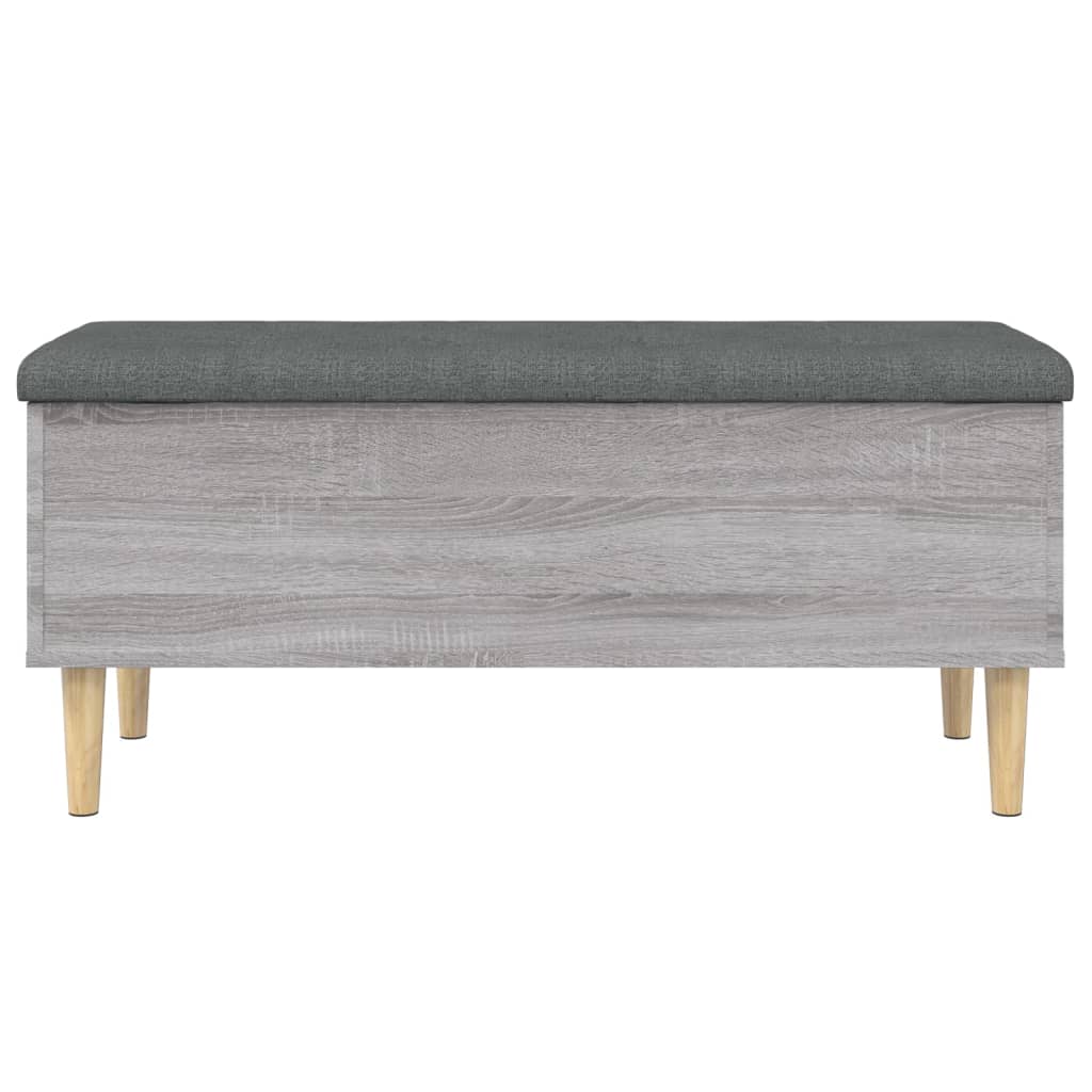 Panca Portaoggetti Grigio Sonoma 102x42x46 cm Legno Multistrato