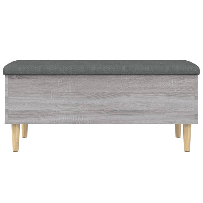 Panca Portaoggetti Grigio Sonoma 102x42x46 cm Legno Multistrato