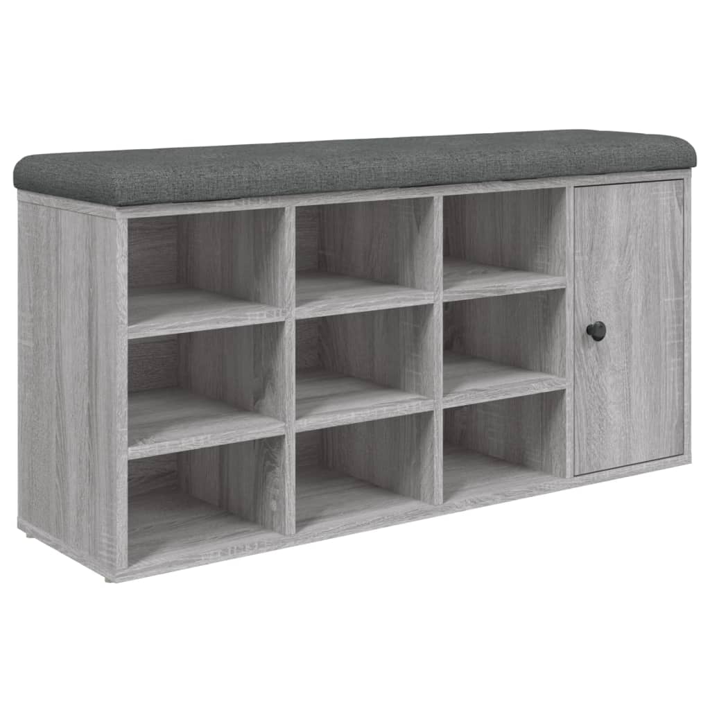 Panca Porta Scarpe Grigio Sonoma 102x32x50 cm Legno Multistrato