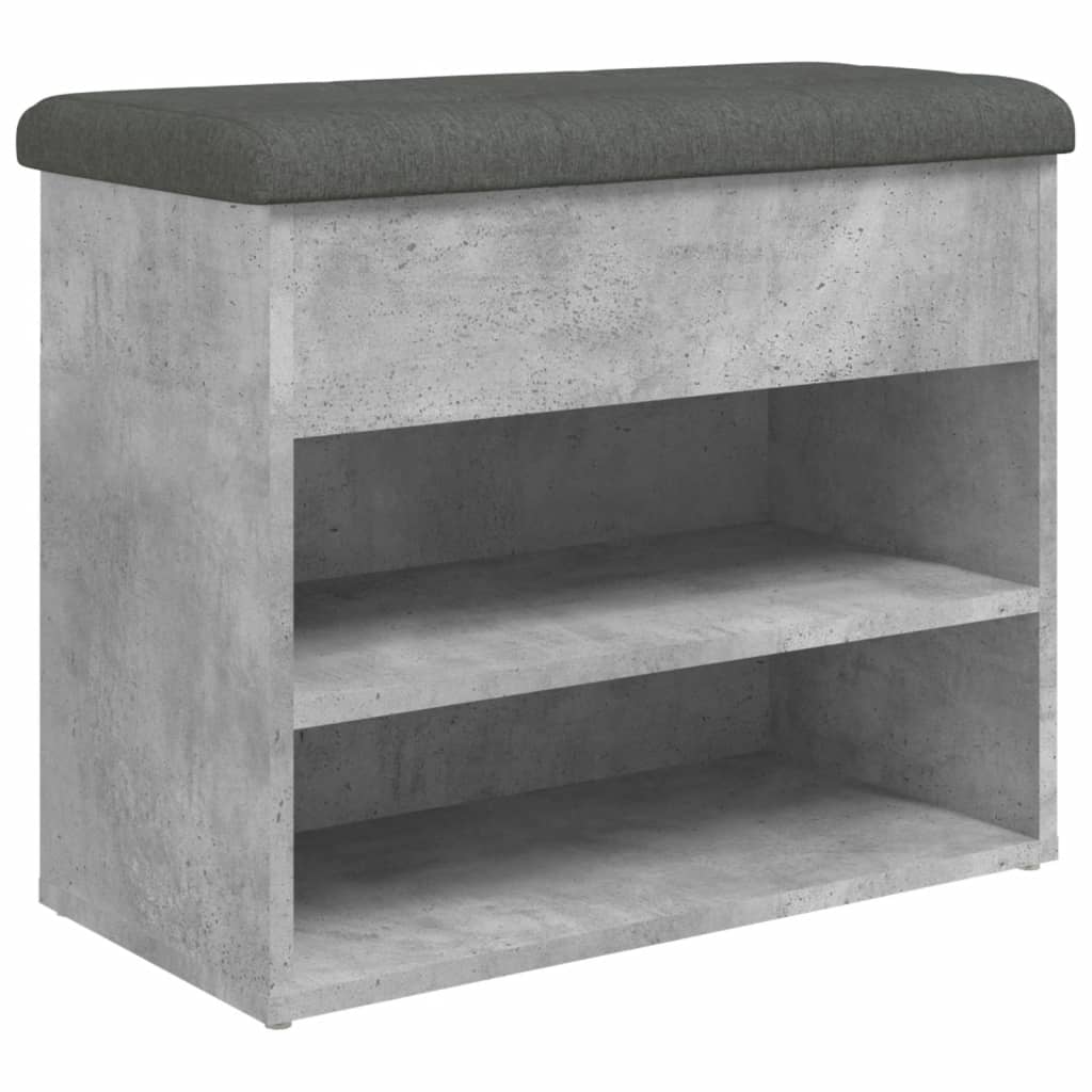 Panca Porta Scarpe Grigio Cemento 62x32x50cm Legno Multistrato