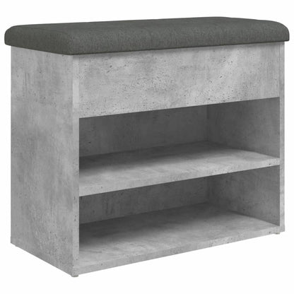 Panca Porta Scarpe Grigio Cemento 62x32x50cm Legno Multistrato