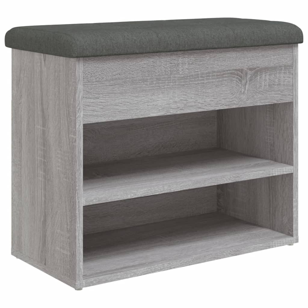 Panca Porta Scarpe Grigio Sonoma 62x32x50 cm Legno Multistrato