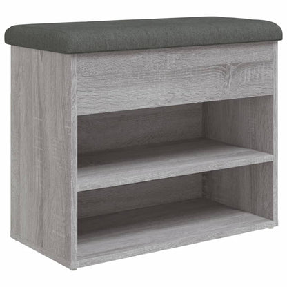 Panca Porta Scarpe Grigio Sonoma 62x32x50 cm Legno Multistrato