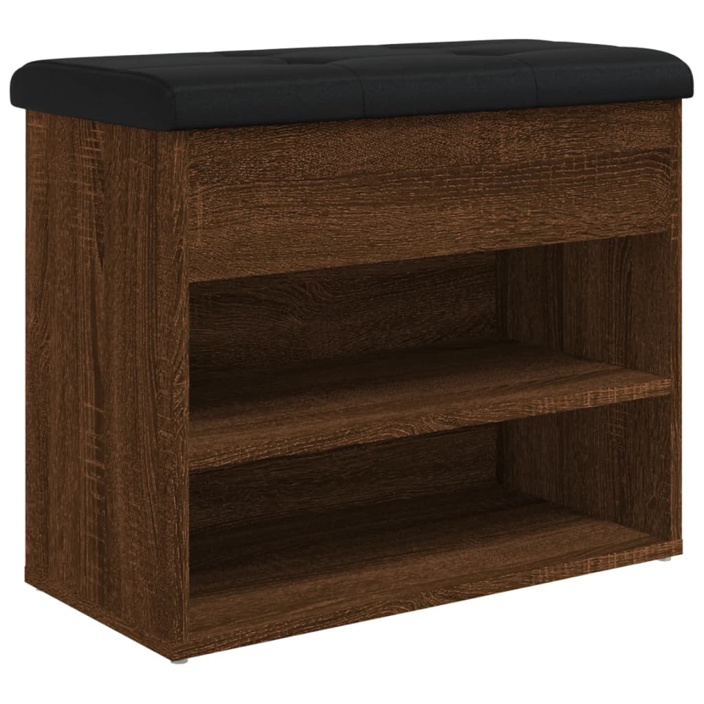 Panca Porta Scarpe Rovere Marrone 62x32x50cm Legno Multistrato