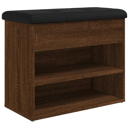 Panca Porta Scarpe Rovere Marrone 62x32x50cm Legno Multistrato