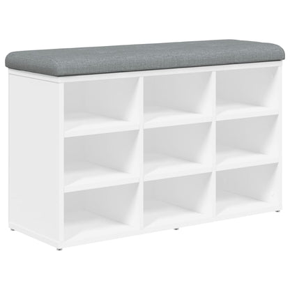 Panca Porta Scarpe Bianca 82x32x50 cm in Legno Multistrato