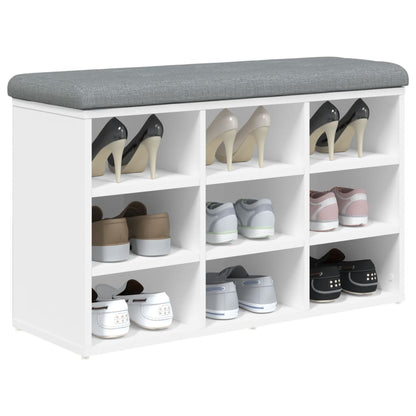 Panca Porta Scarpe Bianca 82x32x50 cm in Legno Multistrato