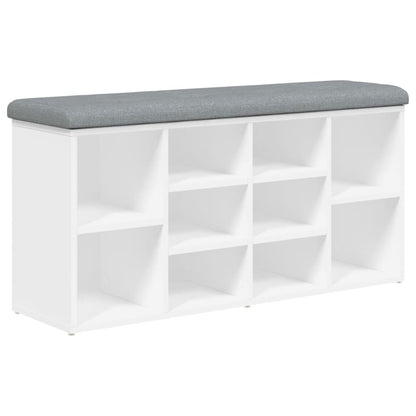 Panca Porta Scarpe Bianca 102x32x50 cm in Legno Multistrato