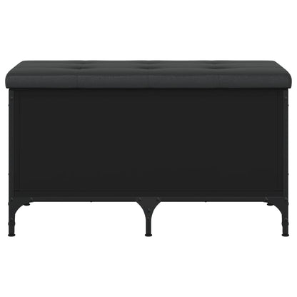 Panca Portaoggetti Nera 82x42x45 cm in Legno Multistrato