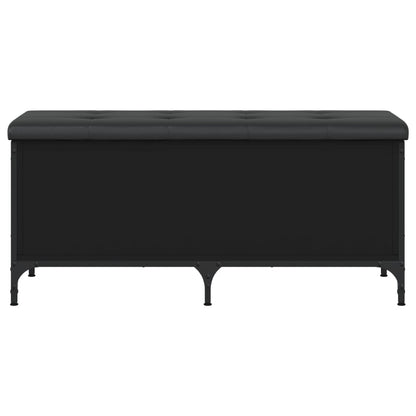 Panca Portaoggetti Nera 102x42x45 cm in Legno Multistrato