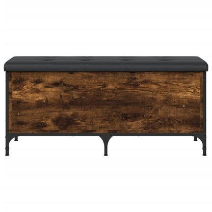Panca Portaoggetti Rovere Fumo 102x42x45 cm Legno Multistrato