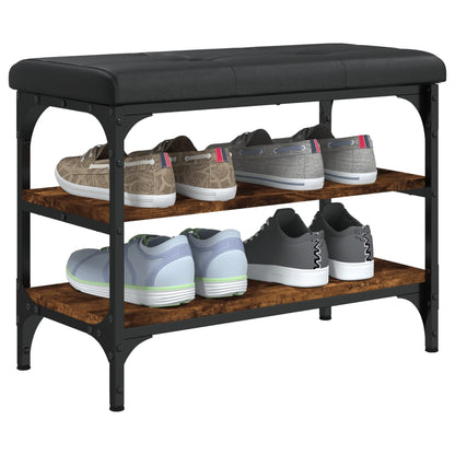 Panca Porta Scarpe Rovere Fumo 62x32x47 cm in Legno Multistrato