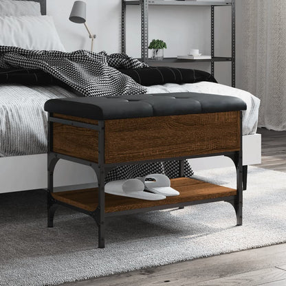 Panca Porta Scarpe Rovere Marrone 62x42x45 cm Legno Multistrato