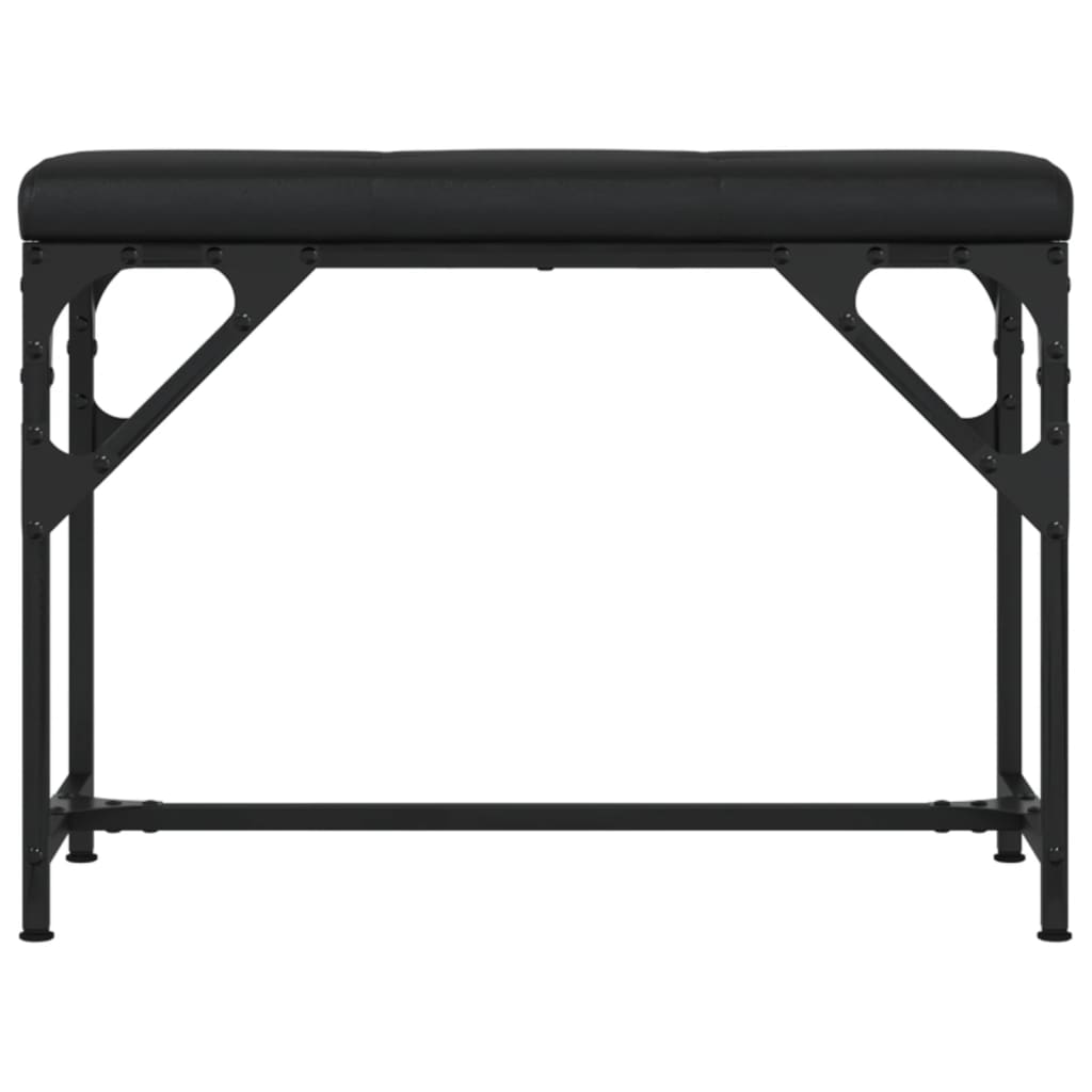 Panca da Pranzo Nera 62x32x45 cm in Acciaio e Similpelle