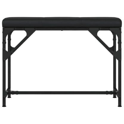 Panca da Pranzo Nera 62x32x45 cm in Acciaio e Similpelle