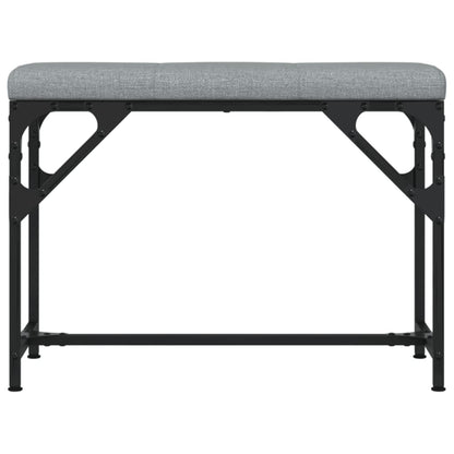Panca da Pranzo Grigio Chiaro 62x32x45 cm in Acciaio e Tessuto