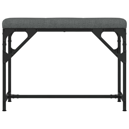 Panca da Pranzo Grigio Scuro 62x32x45 cm in Acciaio e Tessuto