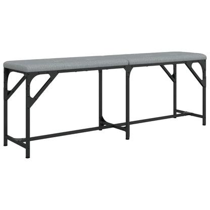 Panca da Pranzo Grigio Chiaro 124x32x45 cm in Acciaio e Tessuto