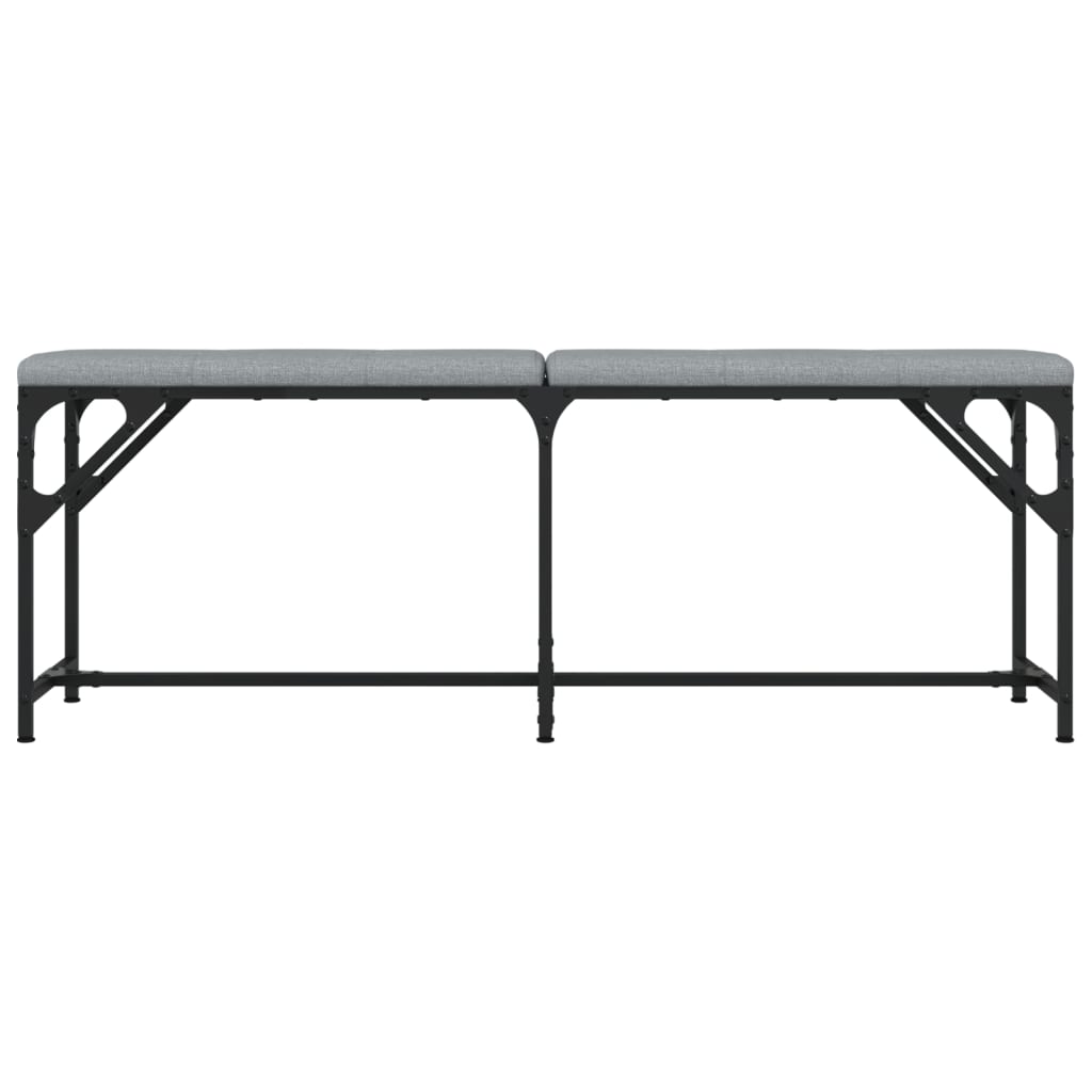 Panca da Pranzo Grigio Chiaro 124x32x45 cm in Acciaio e Tessuto