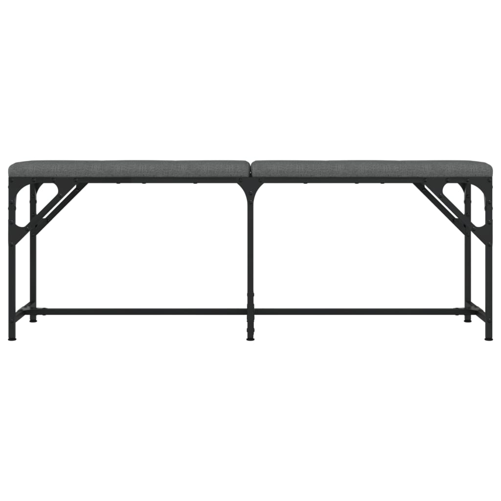 Panca da Pranzo Grigio Scuro 124x32x45 cm in Acciaio e Tessuto