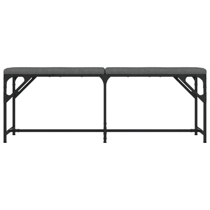 Panca da Pranzo Grigio Scuro 124x32x45 cm in Acciaio e Tessuto