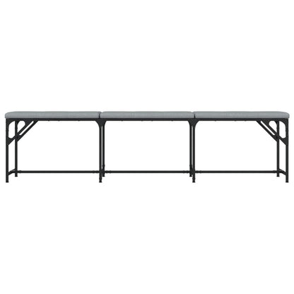 Panca da Pranzo Grigio Chiaro 186x32x45 cm in Acciaio e Tessuto