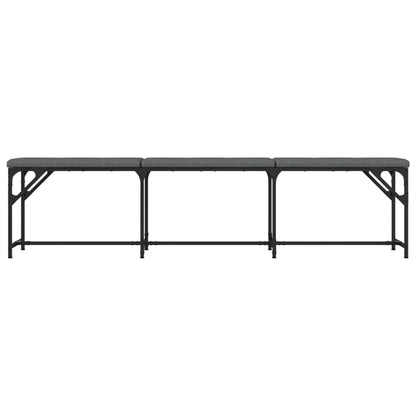 Panca da Pranzo Grigio Scuro 186x32x45 cm in Acciaio e Tessuto