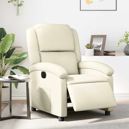 Poltrona Reclinabile Elettrica Crema in Similpelle