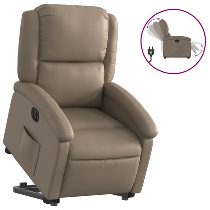 Poltrona Alzapersona Reclinante Elettrica Cappuccino Similpelle